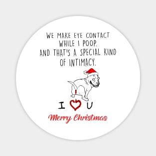 Pitbull We Make Eye Contact While I Poop Merry Christmas Magnet